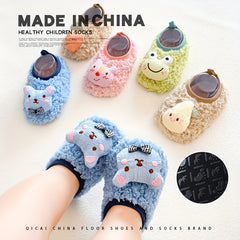Furry House Shoes for Boys and Girls Non Slip Soft Bottom Walking Shoes