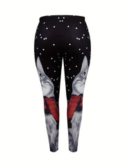 Women's Cat Print High Rise Leggings