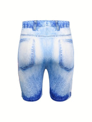Butterfly Print High Rise Legging Shorts Women's Plus Casual Biker Shorts