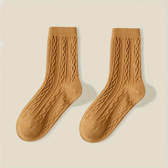 6 Pairs Twist Textured Socks for Women