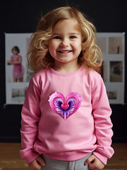OERYUI Toddler Cartoon Love Pattern Long Sleeve Sweatshirt Top