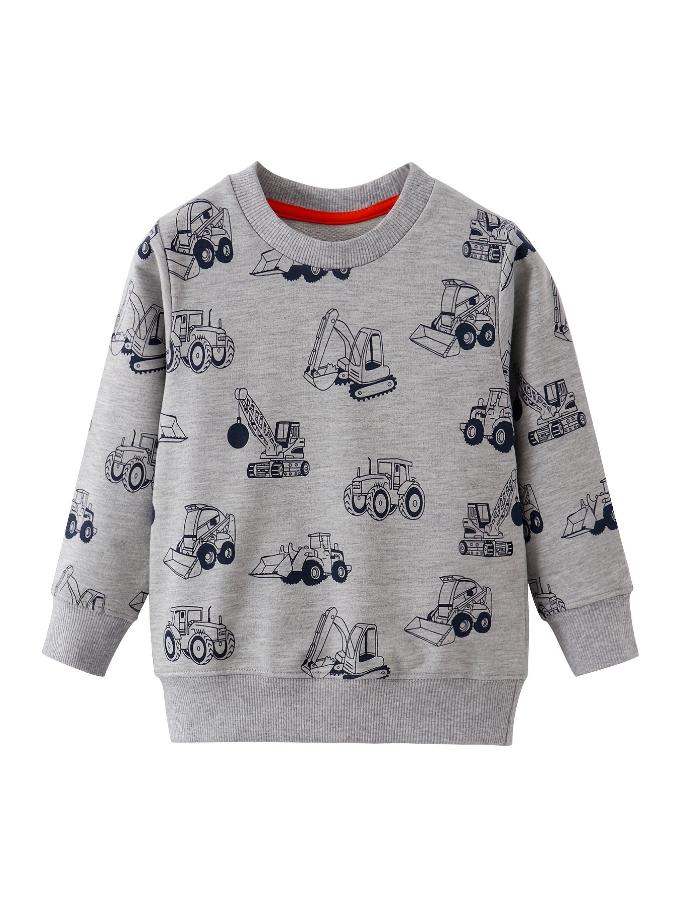 Excavator Graphic Toddler Pullover Sweatshirt for Boys and Girls