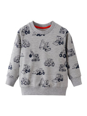 Excavator Graphic Toddler Pullover Sweatshirt for Boys and Girls