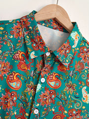 Paisley Pattern Men's Long Sleeve Shirt For Autumn