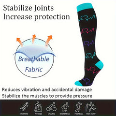 10 Pairs Men's Compression Socks for Sports, Sweat-wicking Breathable Socks