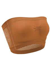 Solid Padded Breathable Tube Top Women's Plus Sexy Top Bra