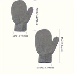 4 Pairs Winter Sports Mittens for Kids, Warm Knitted Gloves