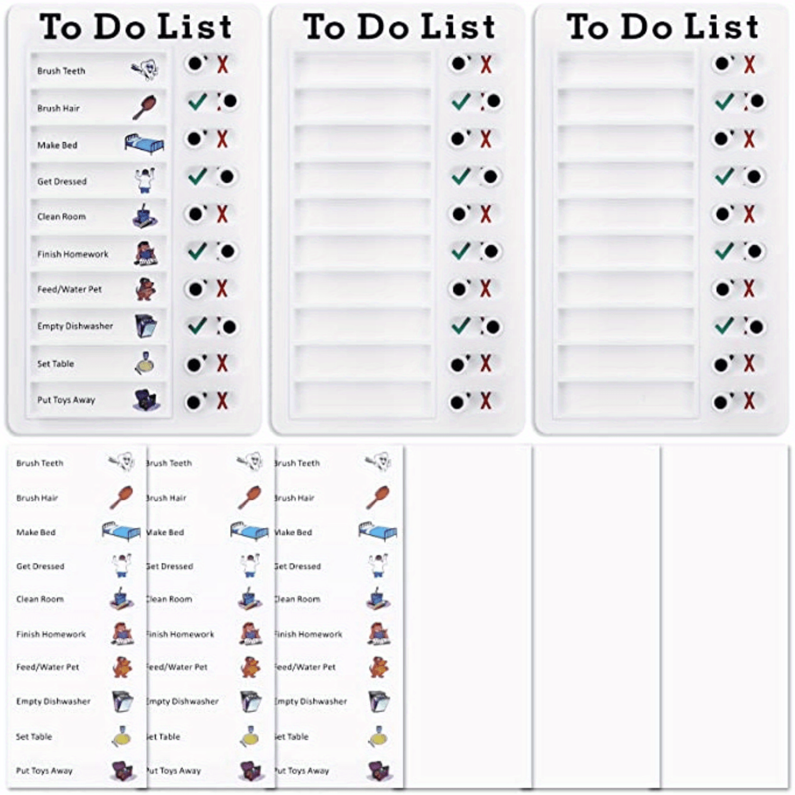 3pcs To Do List Checklist Board Daily Schedule For Students - Reusable Plastic