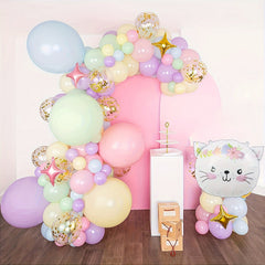 152pcs Macaron Colorful Aluminum Foil Balloon Set