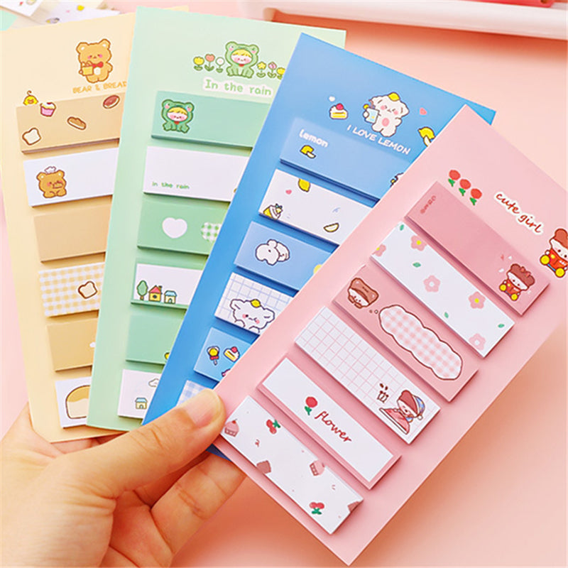 120pcs Cartoon Sticky Notes Student Functional Classification Index Stickers
