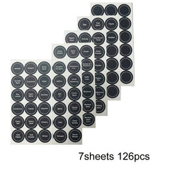 Round Spice Jar Labels 126pcs Waterproof Self-Adhesive