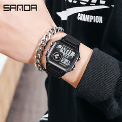 SANDA Boy's Waterproof Sport Timing Watch Gift