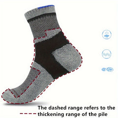Men's Mid Crew Sport Socks Non Slip Shock Absorption Athletic Socks