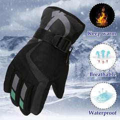 Winter Kids Ski Gloves Waterproof Warm Outdoor Riding Gloves