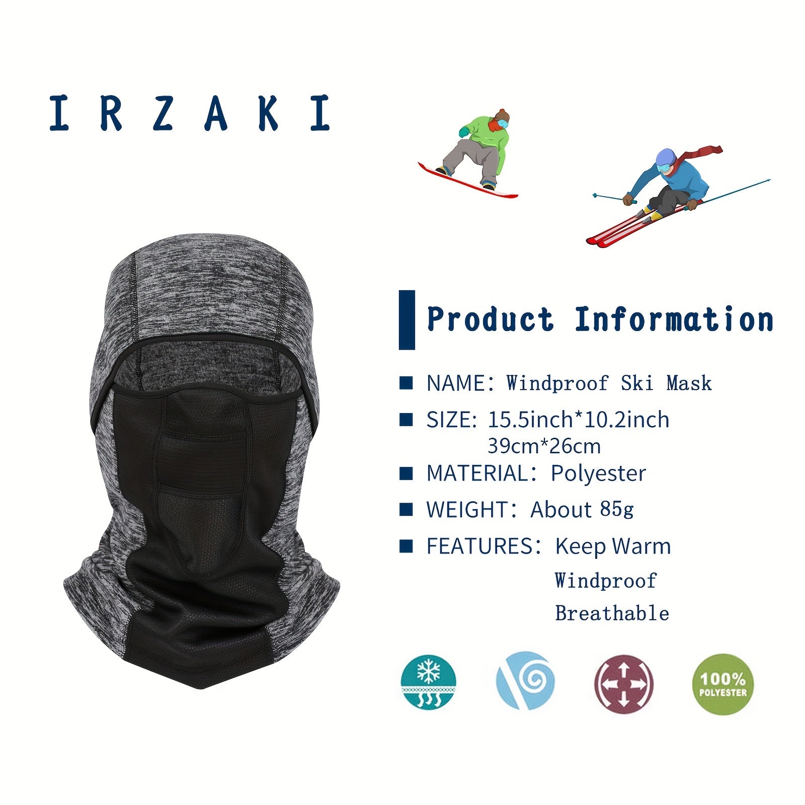 Balaclava Ski Mask Windproof Winter Face Mask Fleece Thermal