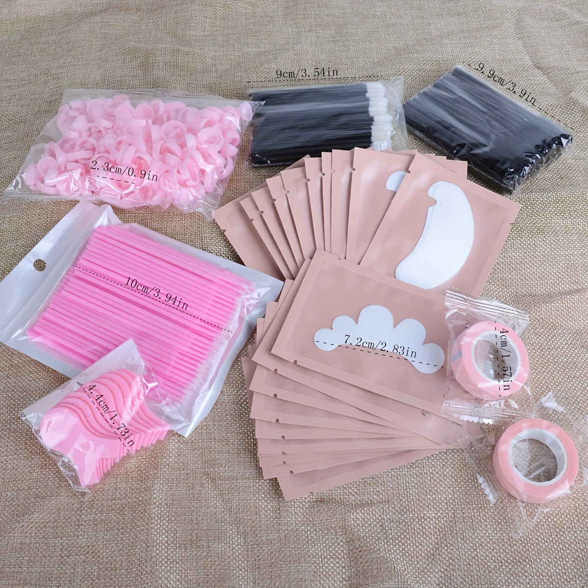 332pcs Eye Makeup Tool Set Eyelash Roll Isolation Eye Patch Tape Cup Cotton S