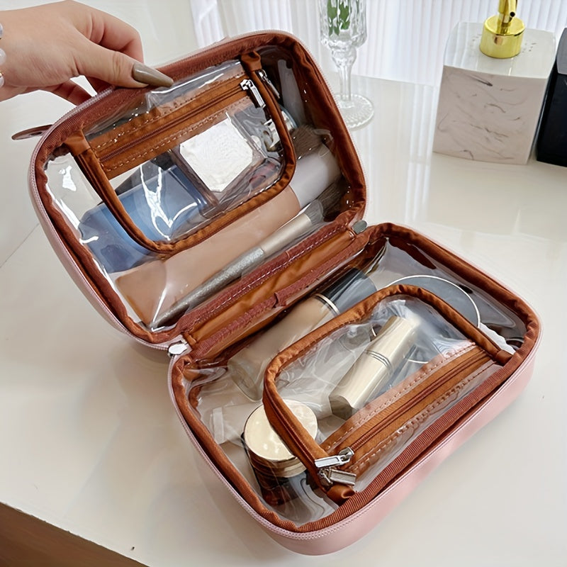 Large Waterproof Makeup Bag with Wet Dry Separation