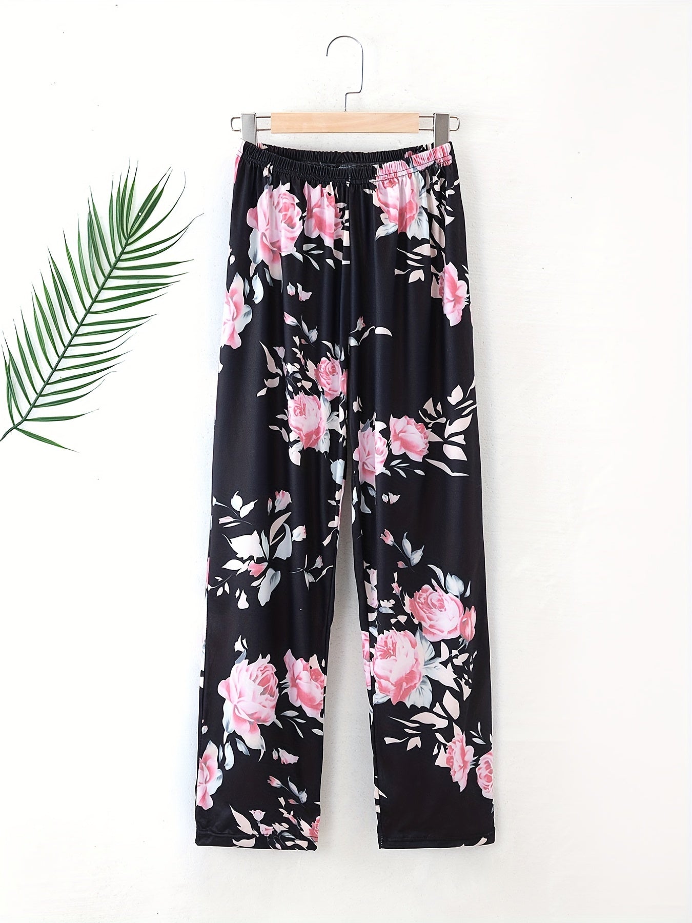 Floral Print Sleep Bottoms Soft & Comfy Lounge Pants