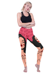 Figure Print Skinny Leggings High Waist Yoga Leggings Women's Clothing