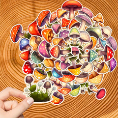 52pcs Mushroom Stickers Waterproof Laptop Phone Skateboard Deco