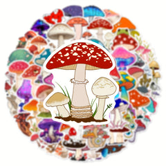 50pcs Cartoon Mushroom Waterproof Stickers For Guitar Skateboard Phone