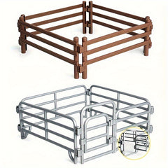 Rustic Farmhouse Decorative Fence PVC Model for Sand Table Play Gray