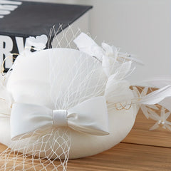 Feather Veil Fascinators Hats French Style Bridal Wedding Tiara