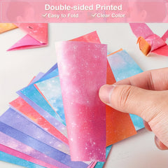 400pcs Origami Paper 9.53cm Square Double-sided Sky Galactic Patterns