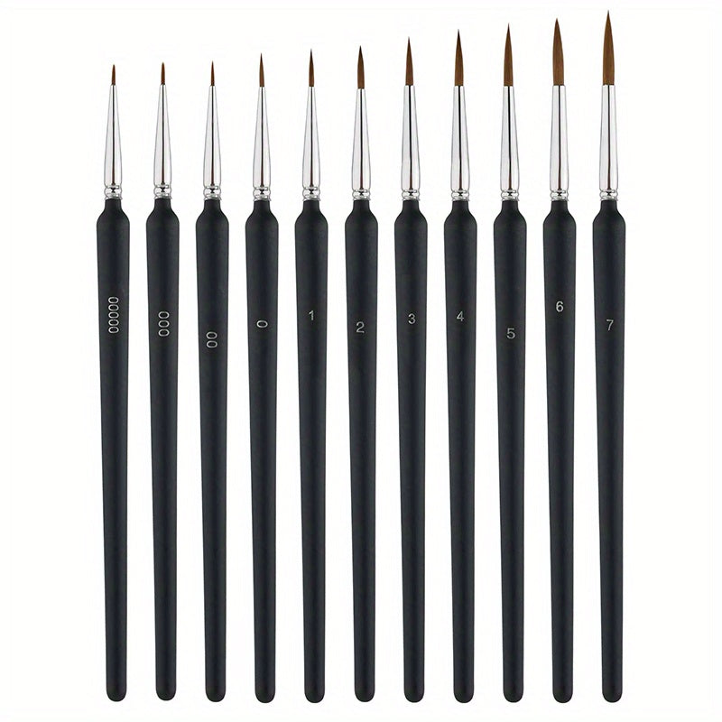 11Pcs Detail Paint Brushes Set Mini Watercolor Acrylic Kit