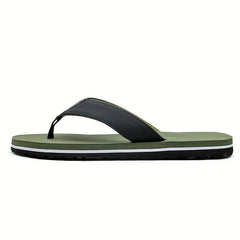 Men's Casual Solid Arch Support Flip Flops Lightweight Non Slip Sandals
