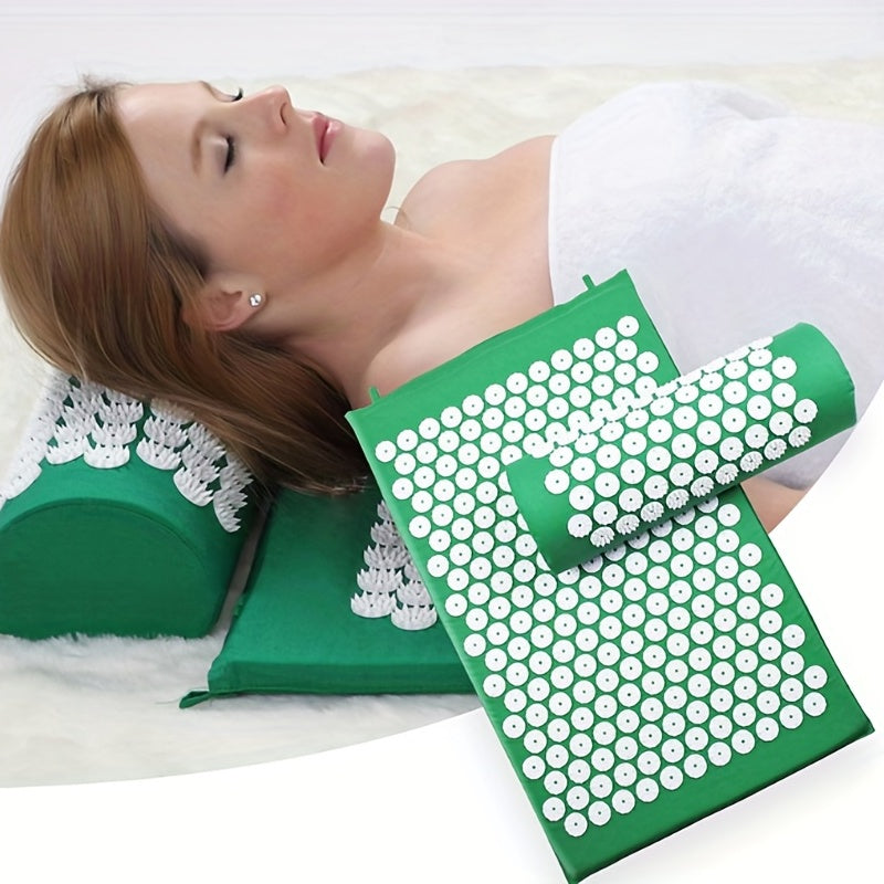 Acupressure Yoga Mat Set with Massage Pillow - Relieve Stress & Pain