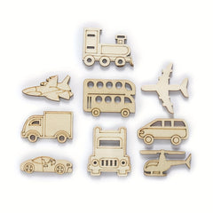 30pcs 45mm Car Aircraft Wood Chips for Scrapbooking Decoration DIY Accessories