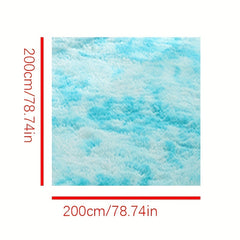 Tied Dyed Shag Furry Carpet 78.74 x 78.74