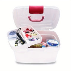 Double Layers Storage Bin Parts Box Tool Box With Handle