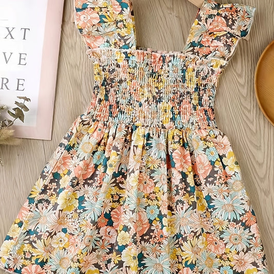 Girls Cotton Dress Over Knee Mid-length Skirt