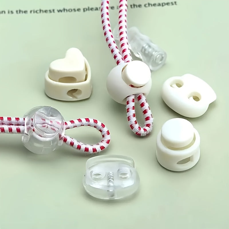 15pcs Round Plastic Drawstring Stopper for Bags and Clothing Elastic Shoelace