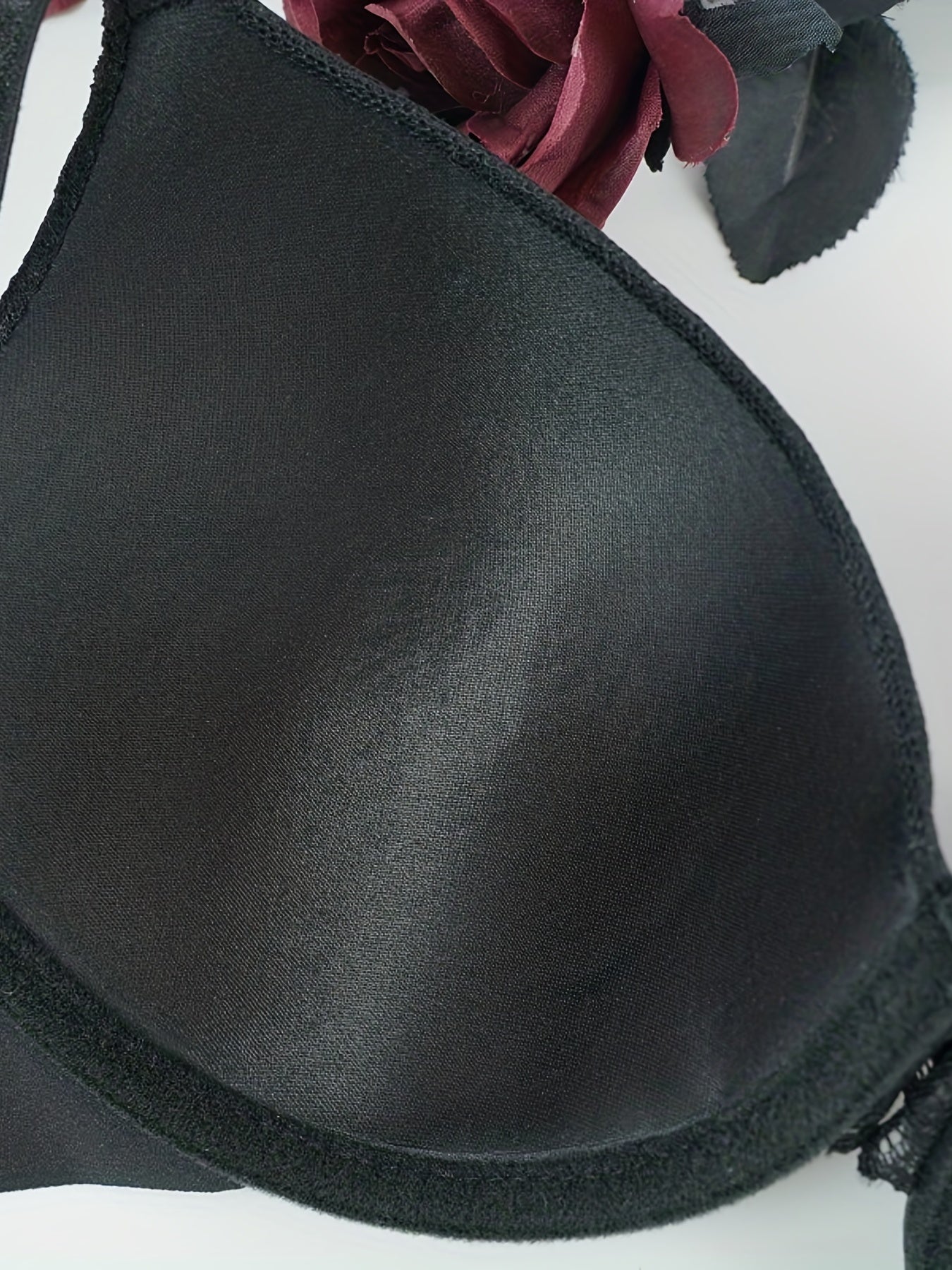 Contrast Lace Push Up Bra Polka Dot Pattern Women's Lingerie