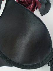 Contrast Lace Push Up Bra Polka Dot Pattern Women's Lingerie