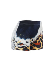 Letter & Sunflower Print Skinny Shorts For Women
