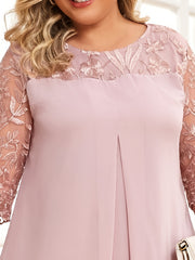 Mesh Floral Flocked Layered Wedding Dress