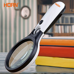 3 LED Light 45X Magnifying Glass Pocket Microscope Jewelry Loupe Handheld