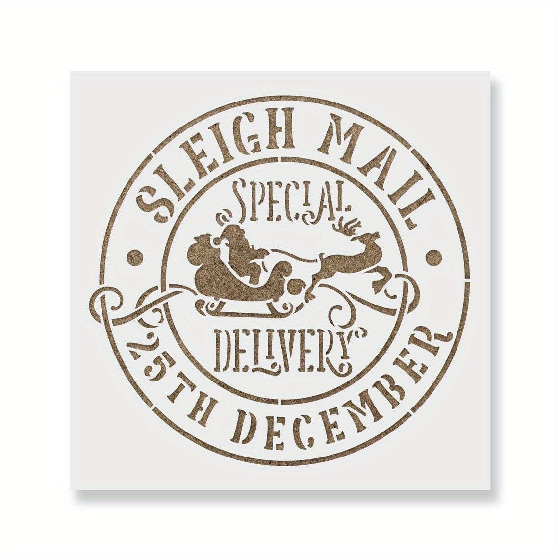 1pc Sleigh Mail Merry Christmas Stencil For Painting DIY