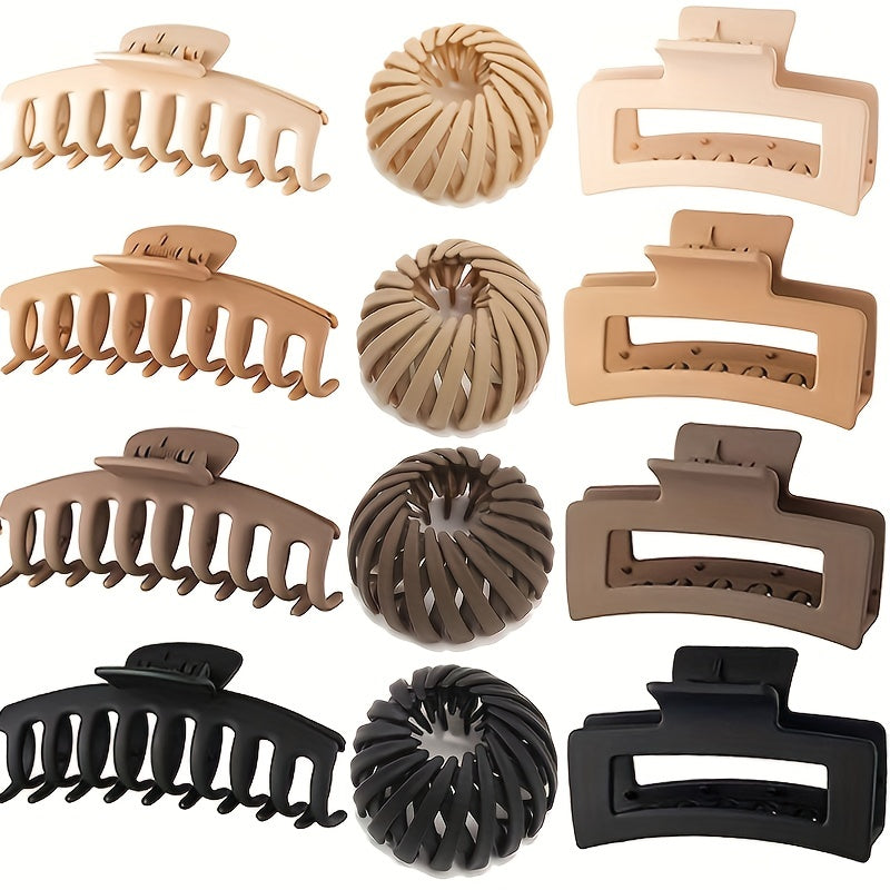 3pcs Casual Hair Clip Set Large Claw Clip Headwear Hair Accessories For Girls