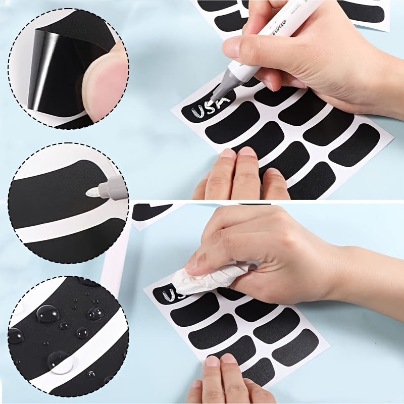 100 Eye Face Stickers Chalkboard Waterproof Erasable Eye Stickers