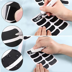 100 Eye Face Stickers Chalkboard Waterproof Erasable Eye Stickers