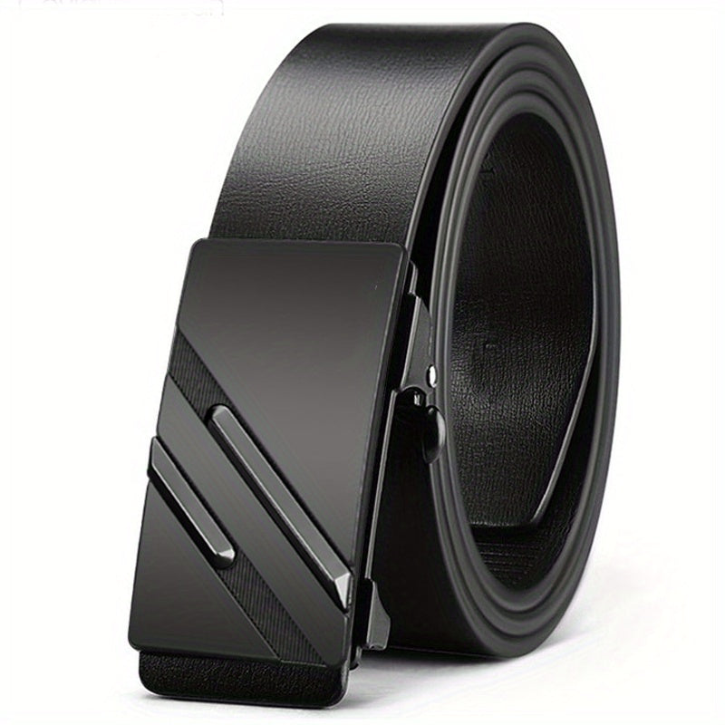 Men's Leather Auto Buckle Belt Boyfriend Husband Father Gift