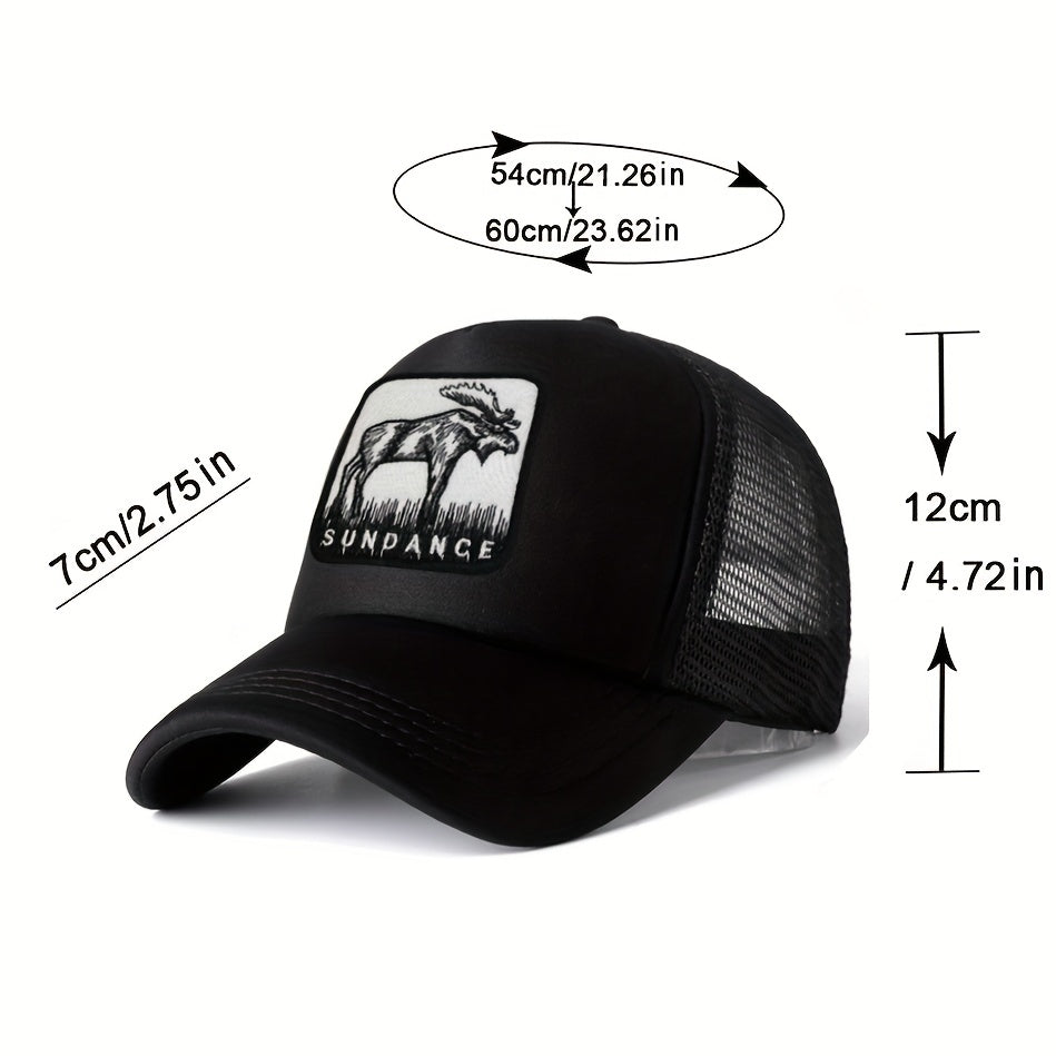 Unisex Sunshade Breathable Baseball Cap with Animal Embroidery