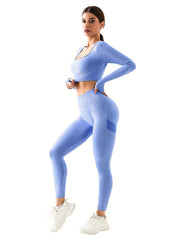 Yoga Set Crop Top & Leggings Suit Women's Activewear