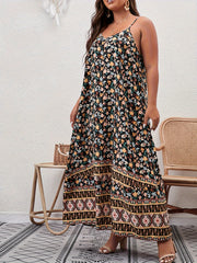 Boho Plus Ditsy Floral Maxi Cami Dress