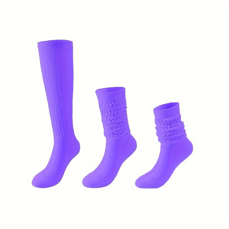 Solid Calf Socks Knee High Stockings Women's Hosiery